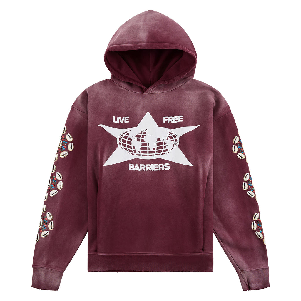 Cowrie Shell Hoodie | Maroon product image 1, provided for visual reference and product detail review