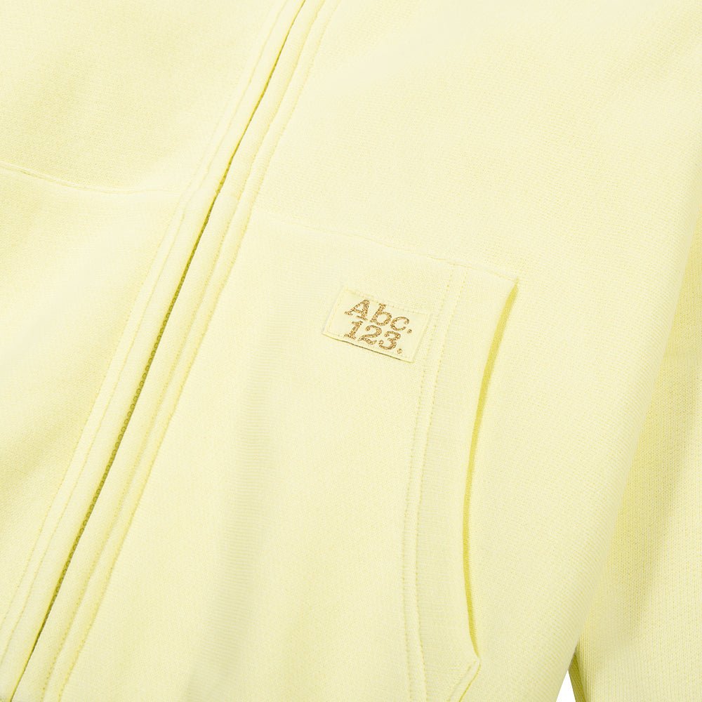 123 Core Zip-Up Hoodie | Sulphur product image 3, provided for visual reference and product detail review