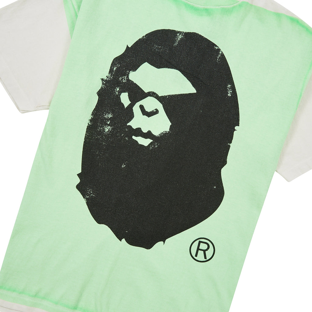 Mad Face Handprinting T-Shirt | White/Green product image 4, provided for visual reference and product detail review