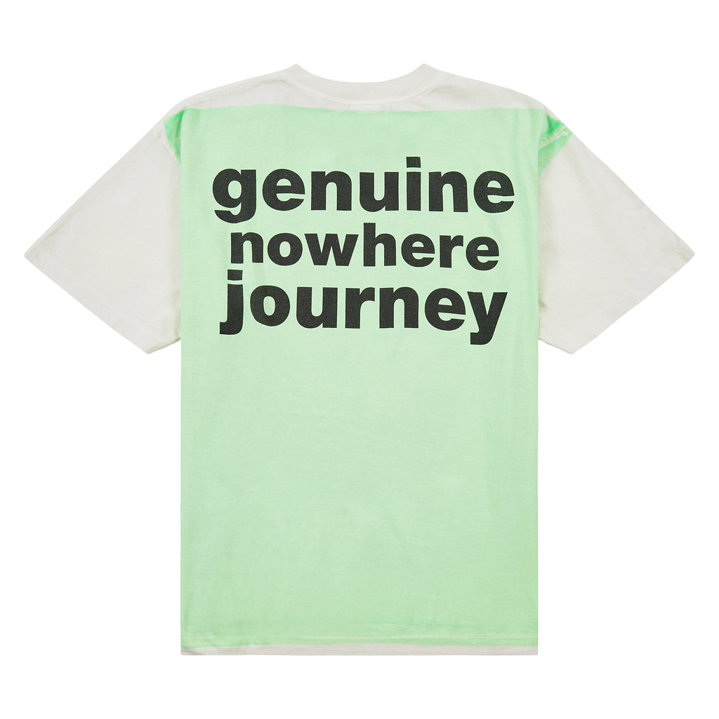 Mad Face Handprinting T-Shirt | White/Green product image 2, provided for visual reference and product detail review