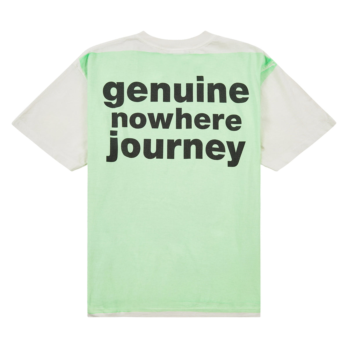 Mad Face Handprinting T-Shirt | White/Green product image 2, provided for visual reference and product detail review
