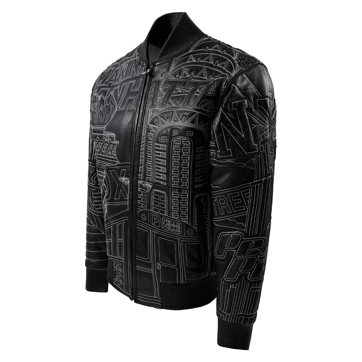 NYC Boro Quilted Jacket | Black/White product image 4, provided for visual reference and product detail review