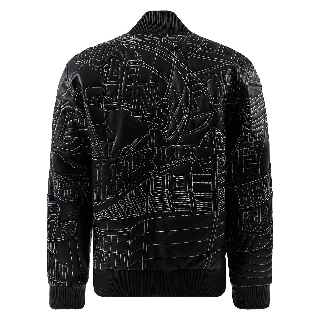 NYC Boro Quilted Jacket | Black/White product image 2, provided for visual reference and product detail review