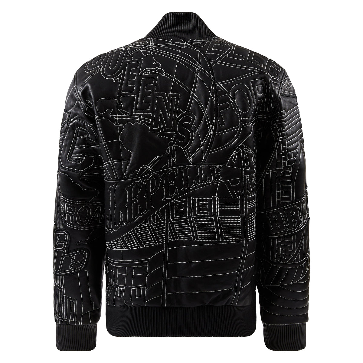 NYC Boro Quilted Jacket | Black/White product image 2, provided for visual reference and product detail review