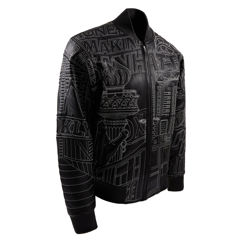 NYC Boro Quilted Jacket | Black/White product image 3, provided for visual reference and product detail review