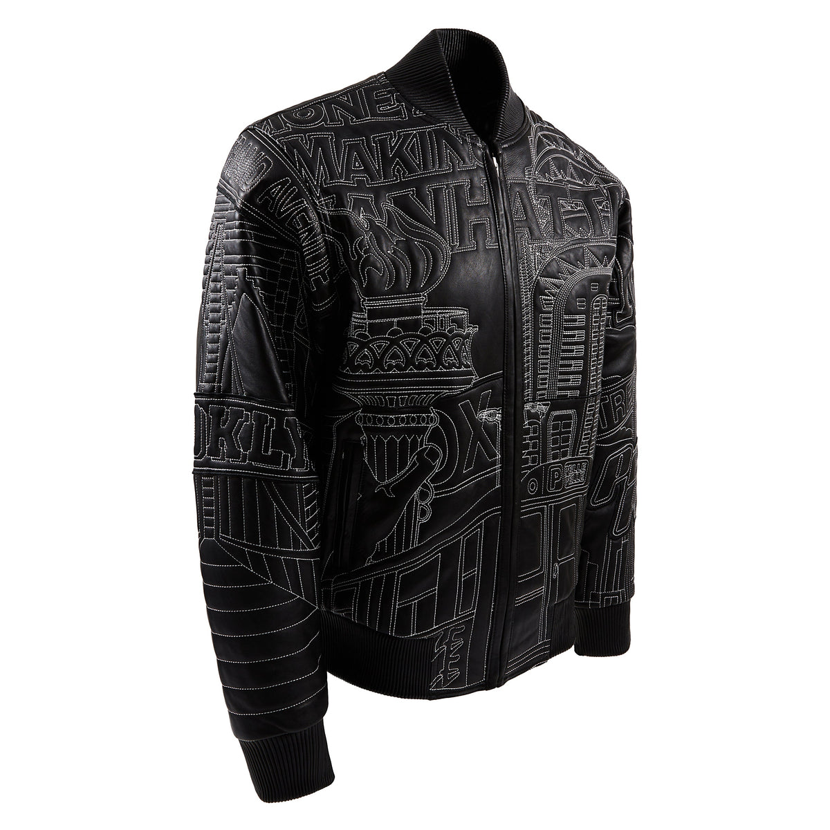 NYC Boro Quilted Jacket | Black/White product image 3, provided for visual reference and product detail review