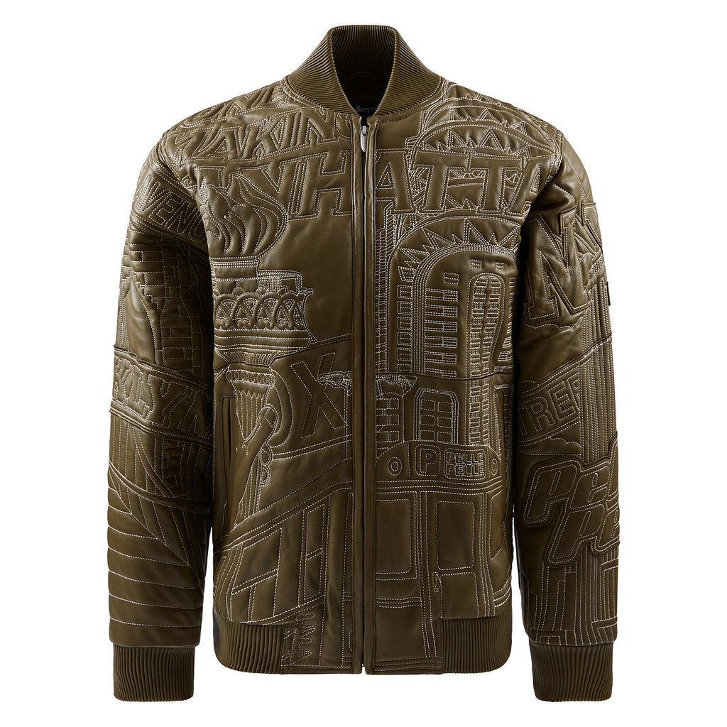 NYC Boro Quilted Jacket | Olive/Ivory product image 1, provided for visual reference and product detail review
