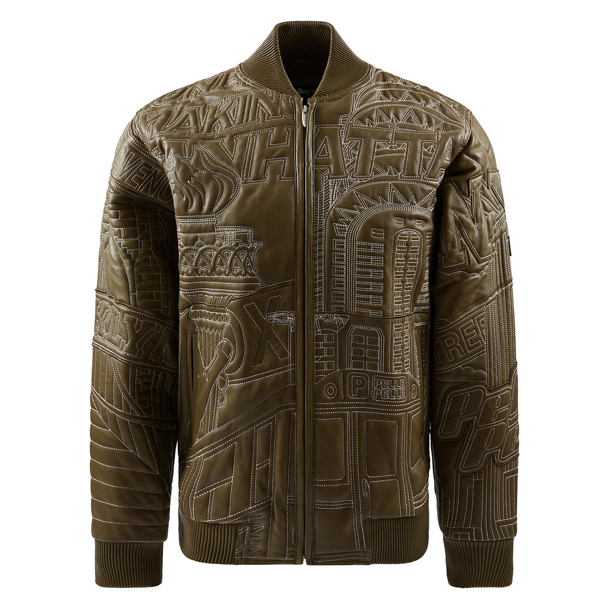 NYC Boro Quilted Jacket | Olive/Ivory product image 1, provided for visual reference and product detail review