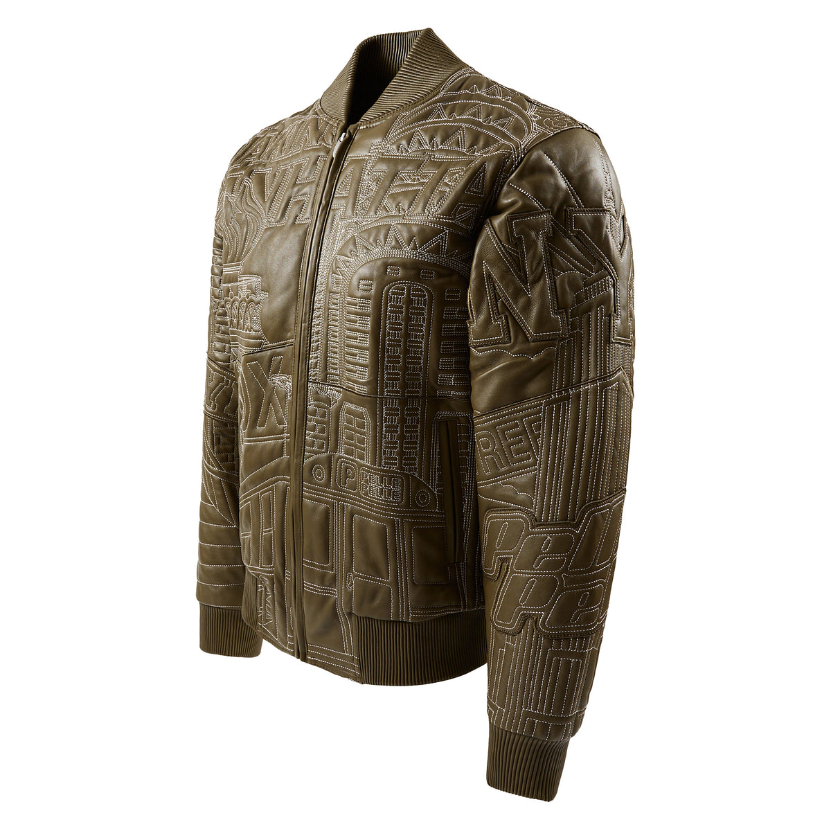 NYC Boro Quilted Jacket | Olive/Ivory product image 4, provided for visual reference and product detail review