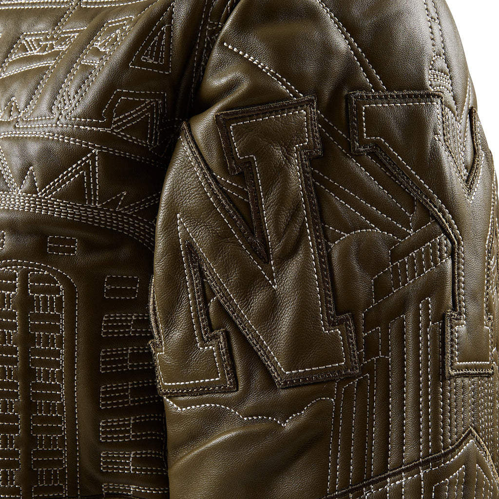 NYC Boro Quilted Jacket | Olive/Ivory product image 5, provided for visual reference and product detail review
