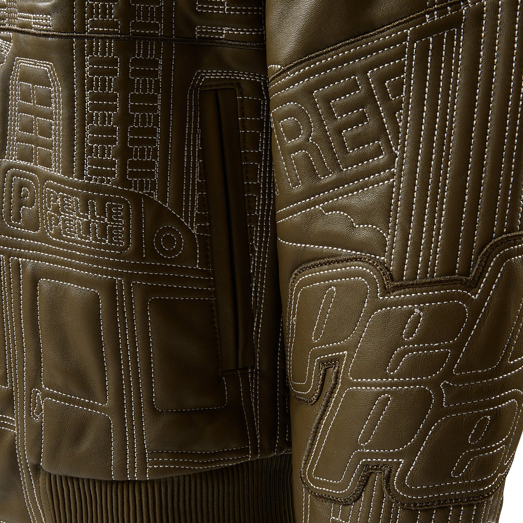 NYC Boro Quilted Jacket | Olive/Ivory product image 6, provided for visual reference and product detail review