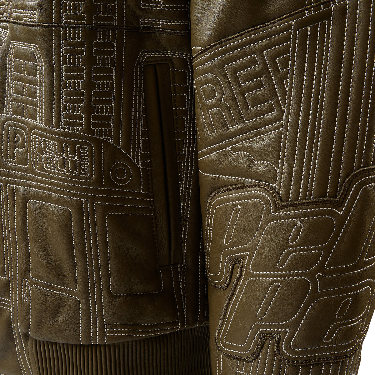 NYC Boro Quilted Jacket | Olive/Ivory product image 6, provided for visual reference and product detail review