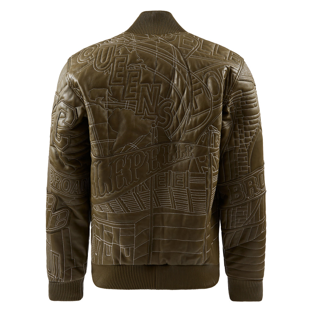 NYC Boro Quilted Jacket | Olive/Ivory product image 2, provided for visual reference and product detail review