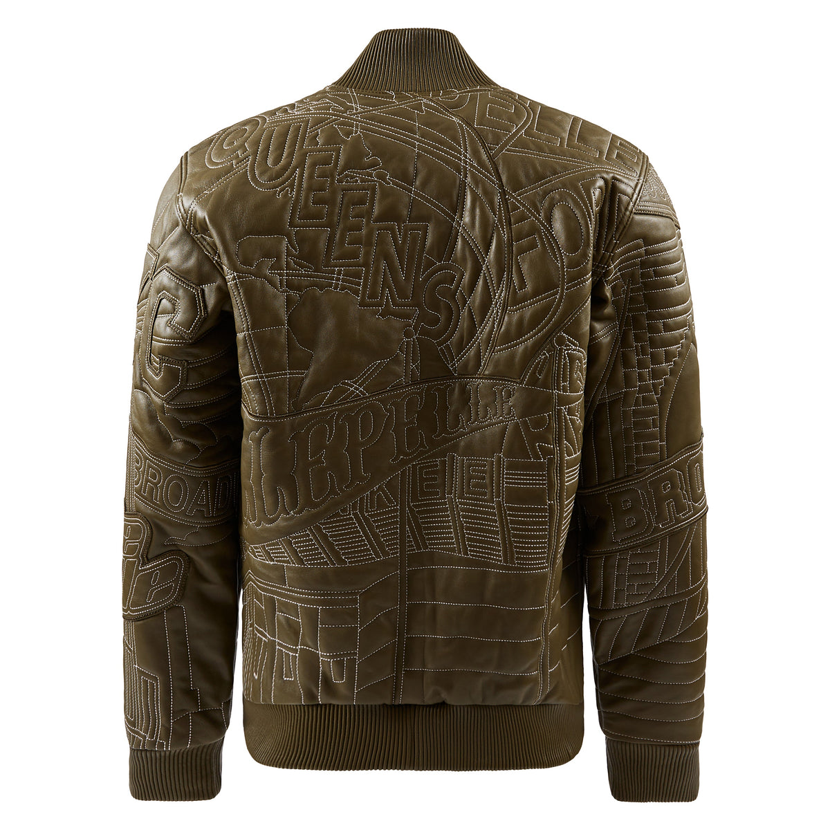 NYC Boro Quilted Jacket | Olive/Ivory product image 2, provided for visual reference and product detail review