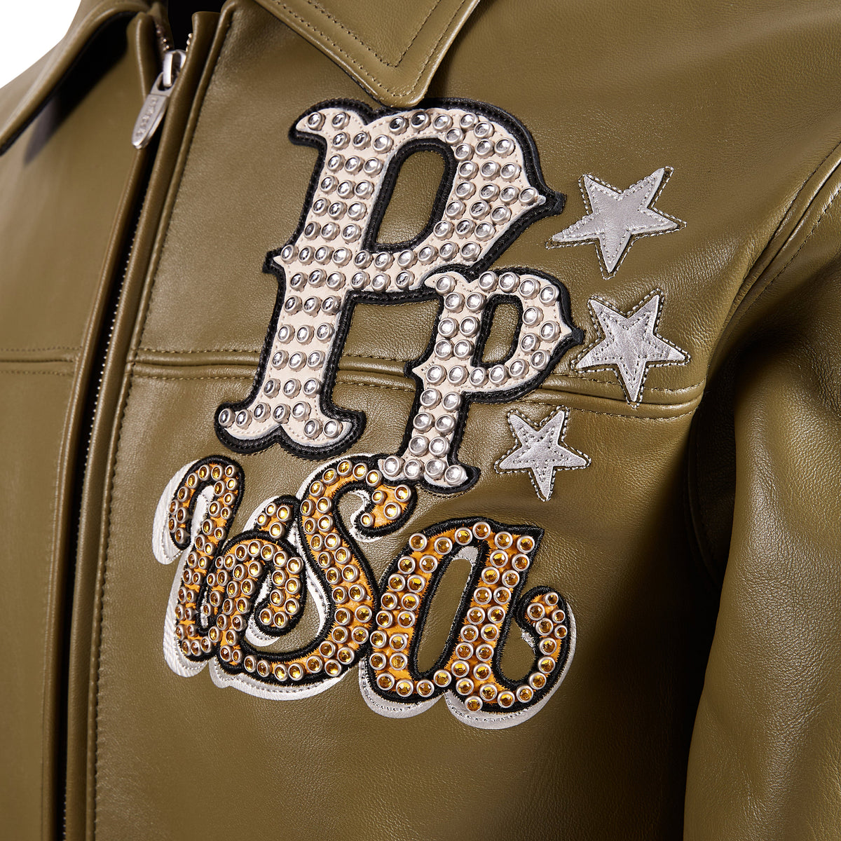 Stars and Striped Jacket | Olive/Black/Silver Metallic product image 3, provided for visual reference and product detail