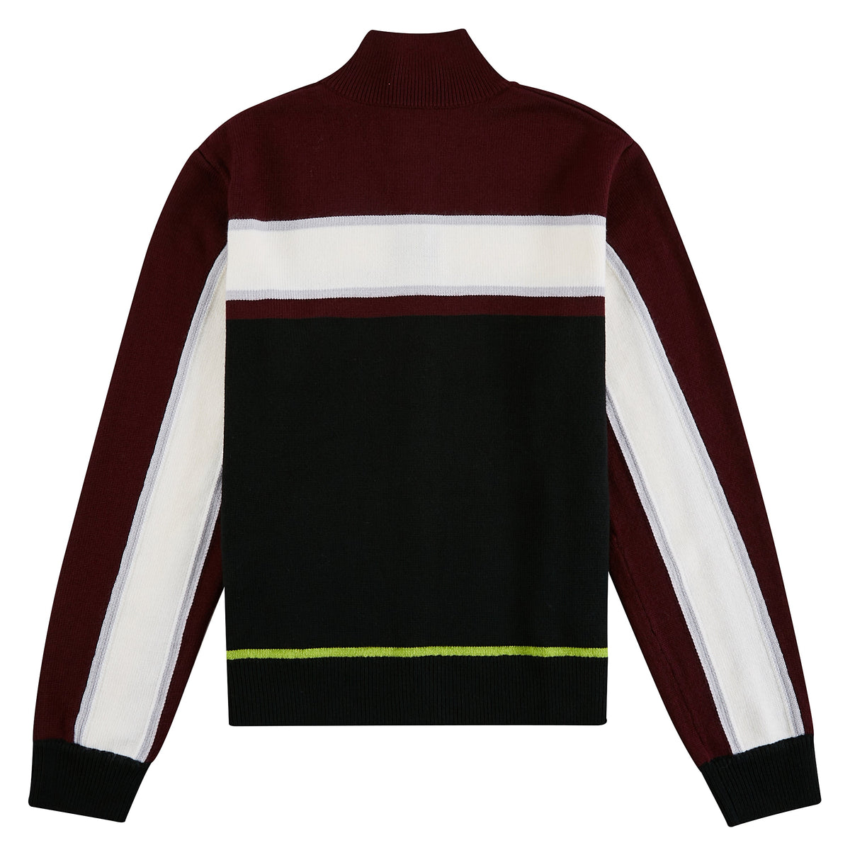 Stripe Merino Knit Track Jacket | Black product image 2, provided for visual reference and product detail review