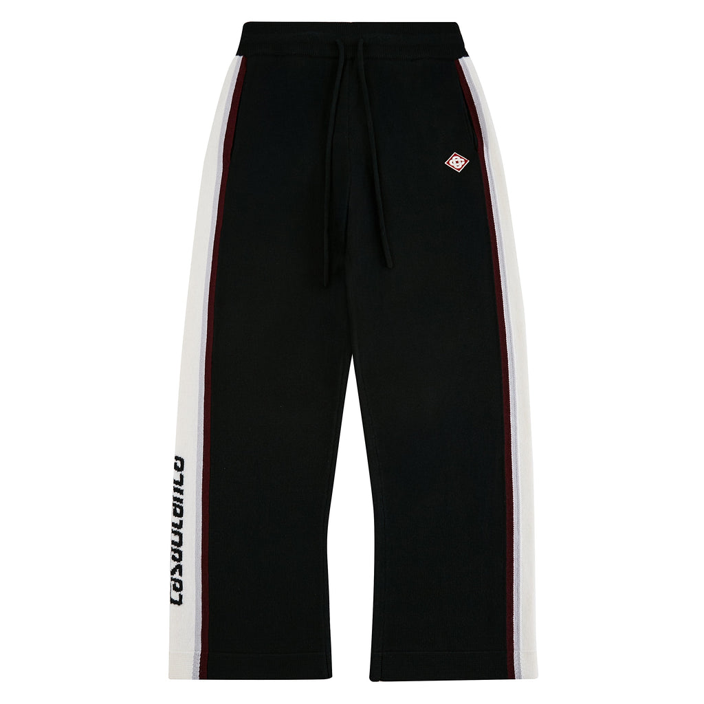Stripe Merino Track Pant | Black product image 1, provided for visual reference and product detail review