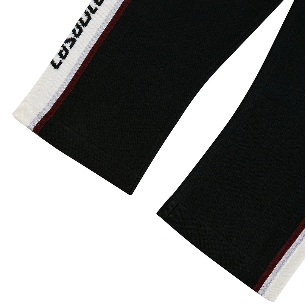 Stripe Merino Track Pant | Black product image 4, provided for visual reference and product detail review