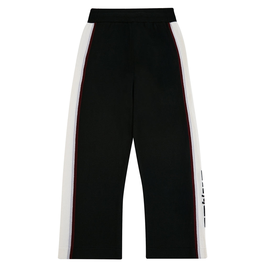 Stripe Merino Track Pant | Black product image 2, provided for visual reference and product detail review
