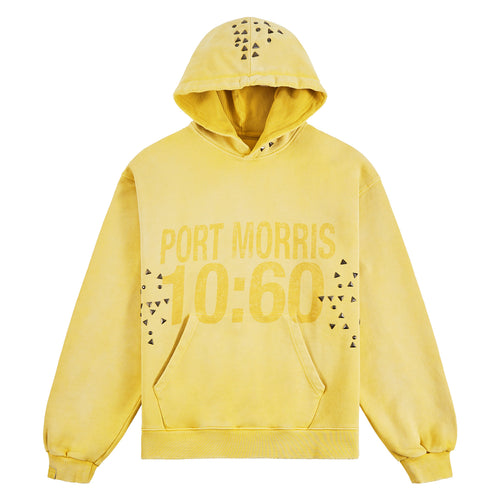 10:60 Studded Hoodie | Mellow Yellow product image 1, provided for visual reference and product detail review