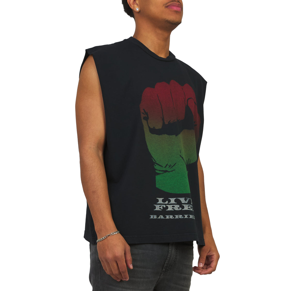 Fist Sleeveless T-Shirt | Black product image 2, provided for visual reference and product detail review