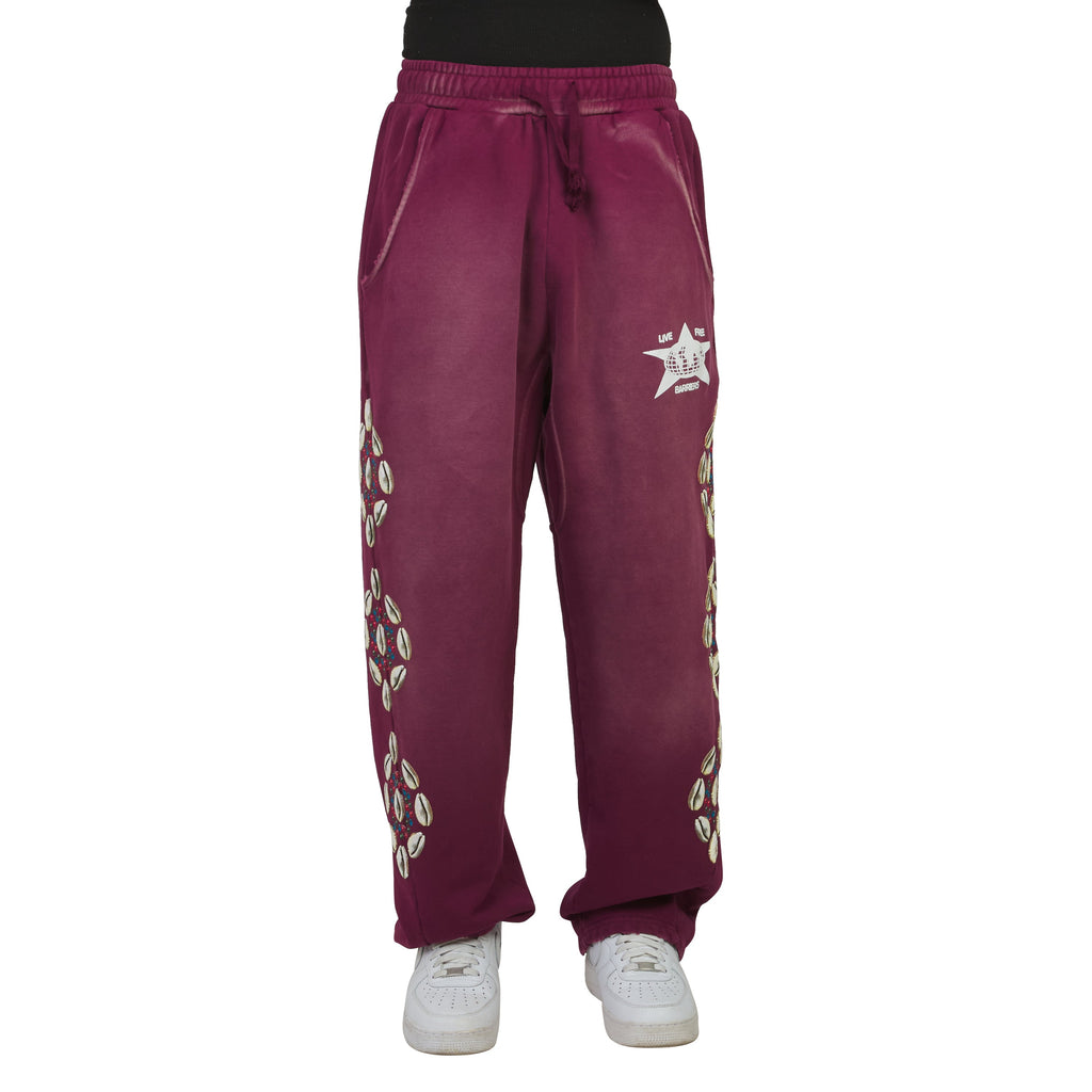 Cowrie Shell Sweatpant | Maroon product image 5, provided for visual reference and product detail review