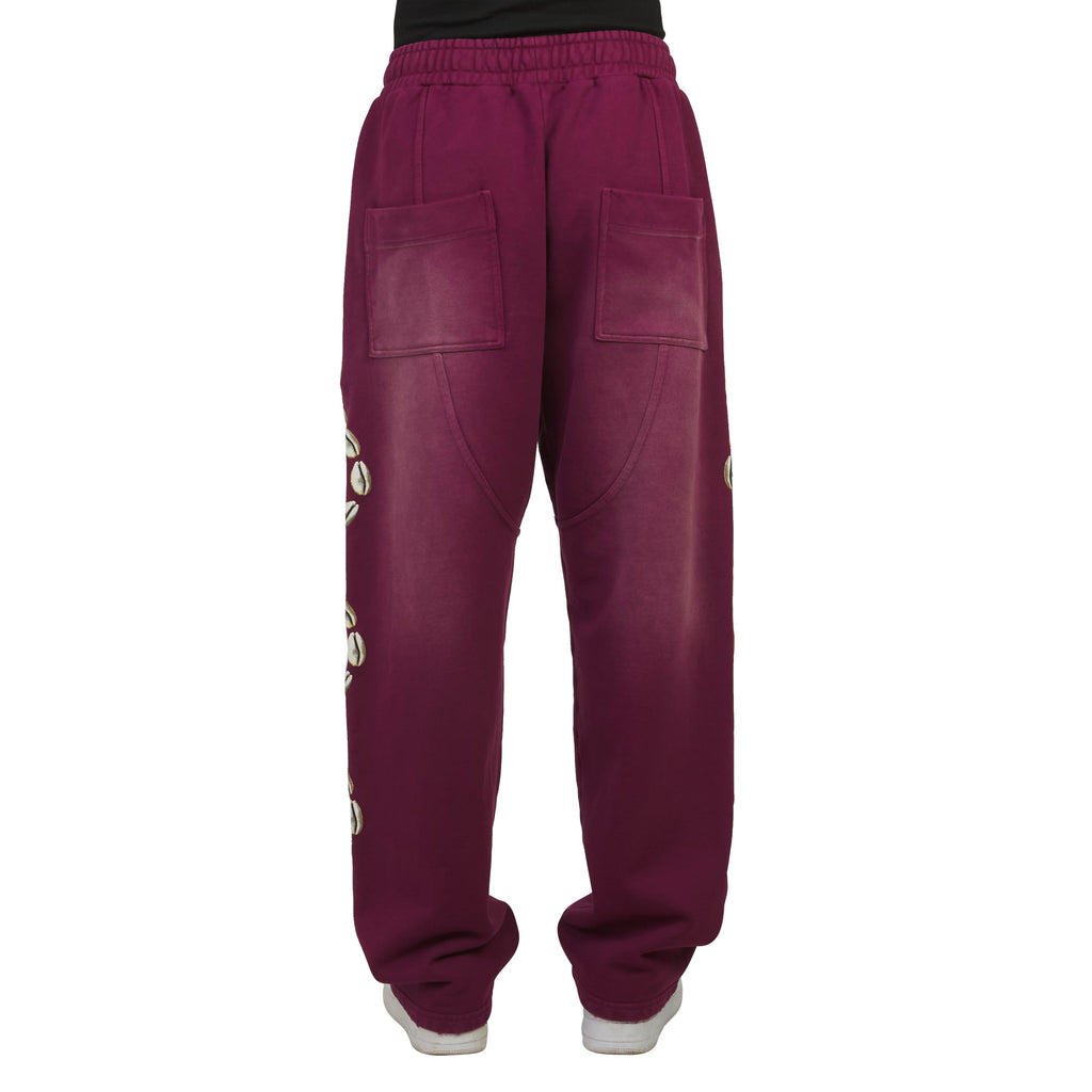 Cowrie Shell Sweatpant | Maroon product image 3, provided for visual reference and product detail review