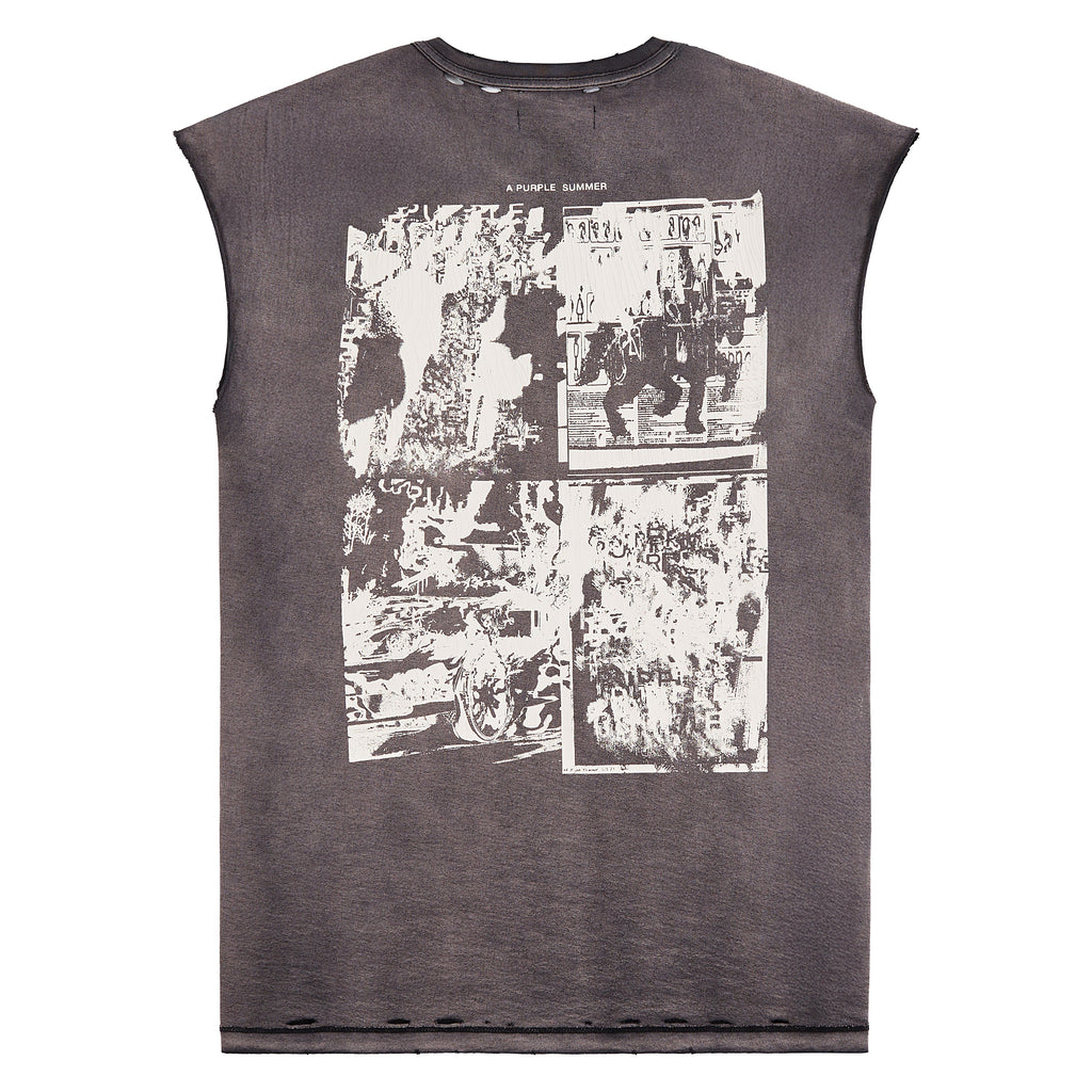 Worn Gothic Sleeveless T-Shirt product image 2, provided for visual reference and product detail review