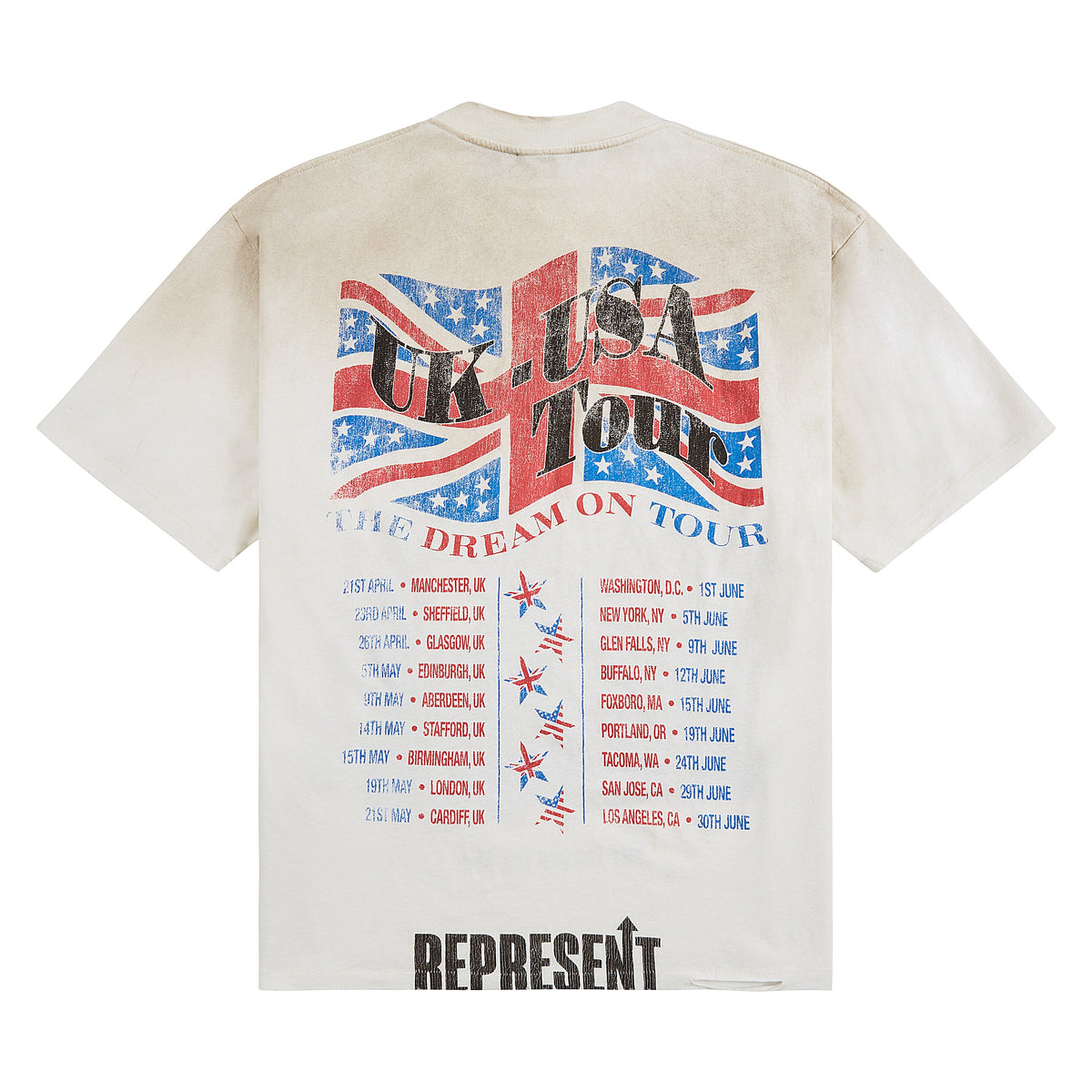 Dream On Tour T-Shirt | Washed Ecru product image 2, provided for visual reference and product detail review