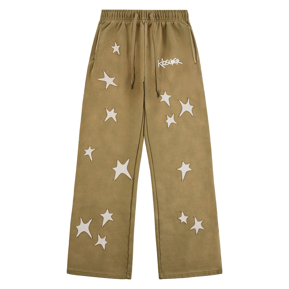 Patchwork Washed Sweatpant | Green product image 1, provided for visual reference and product detail review