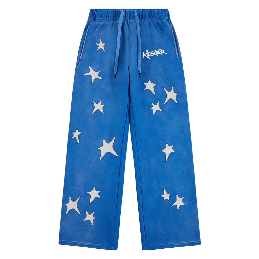 Patchwork Washed Sweatpant | Blue product image 1, provided for visual reference and product detail review