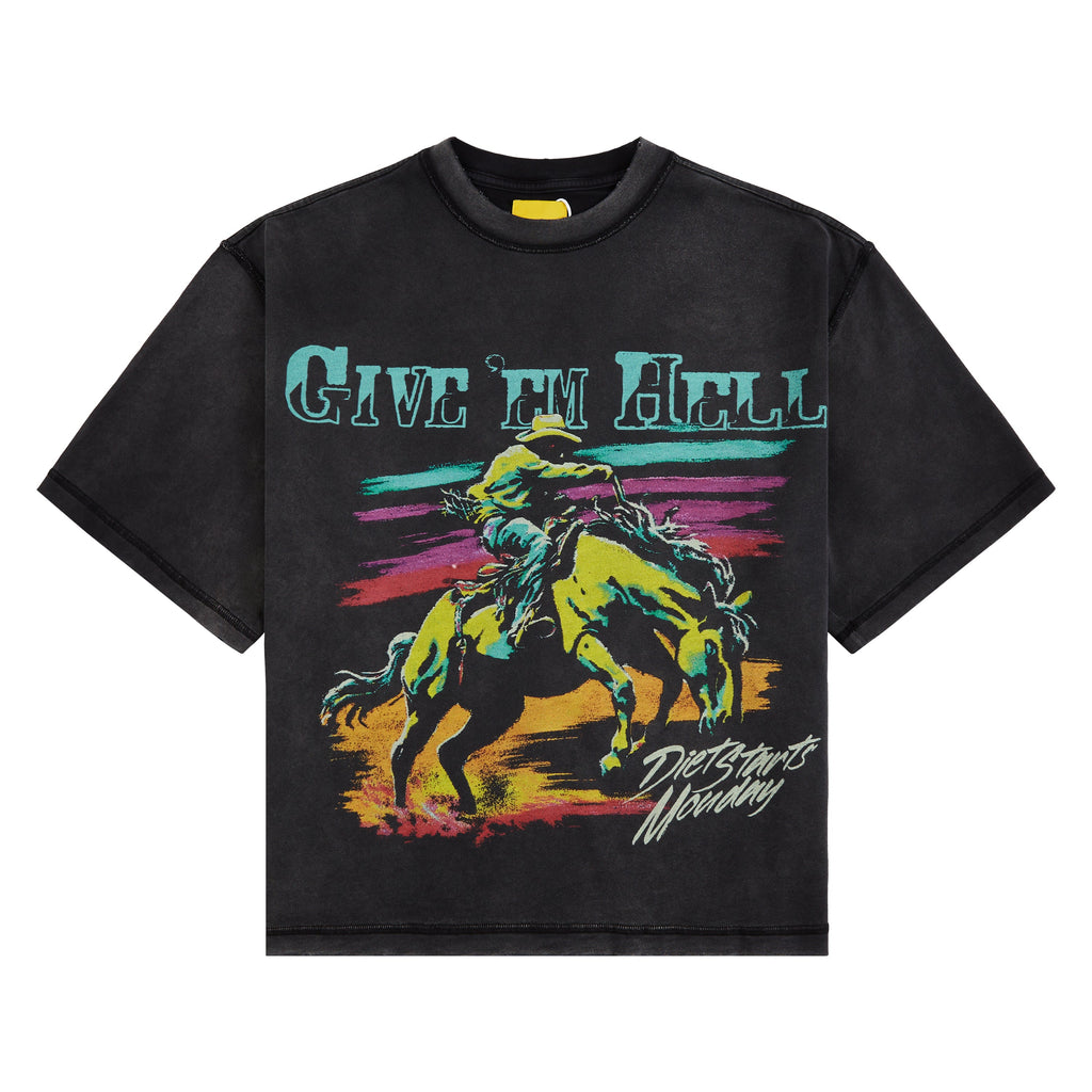 Give Em Hell T-Shirt | Vintage Black product image 1, provided for visual reference and product detail review