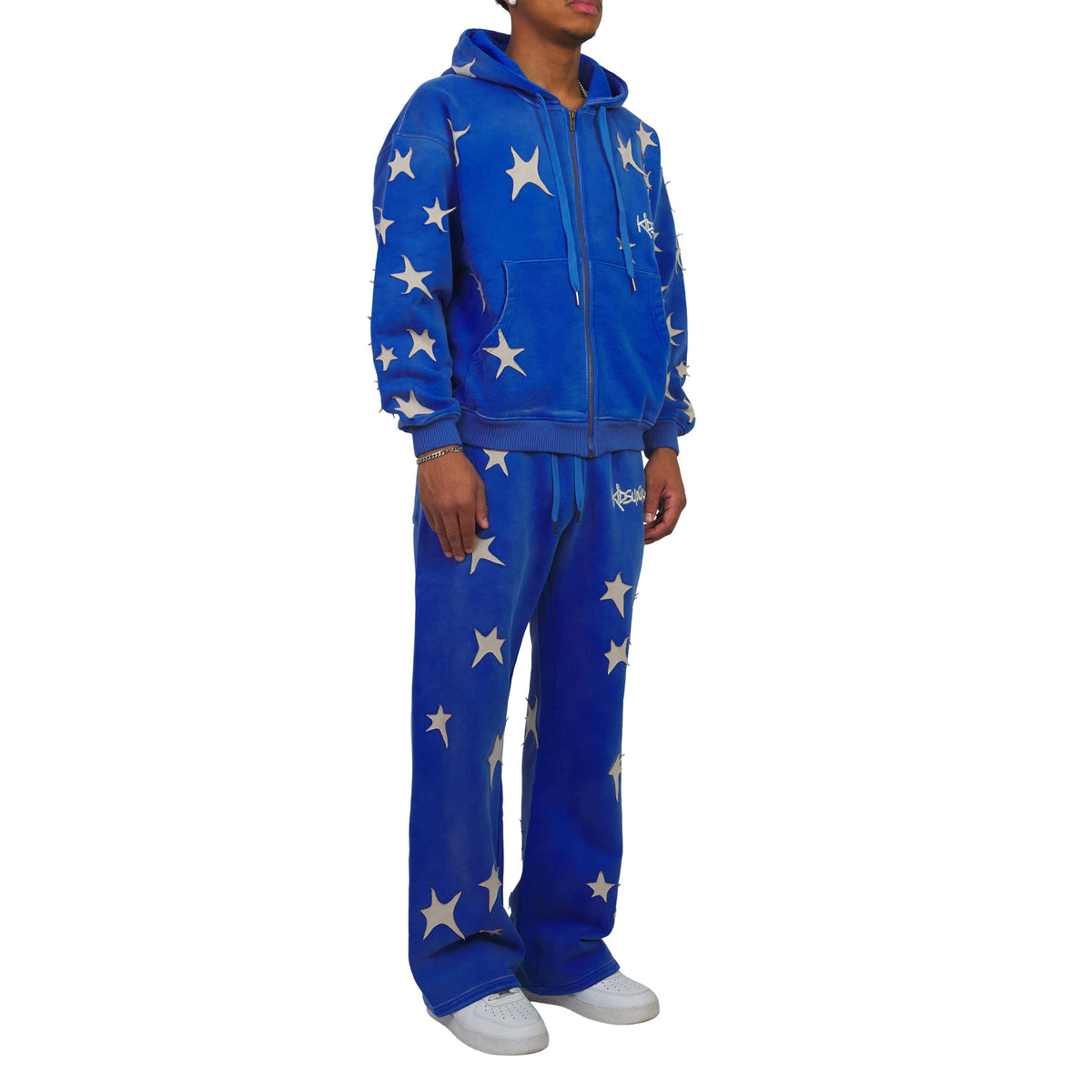 Patchwork Washed Sweatpant | Blue product image 5, provided for visual reference and product detail review