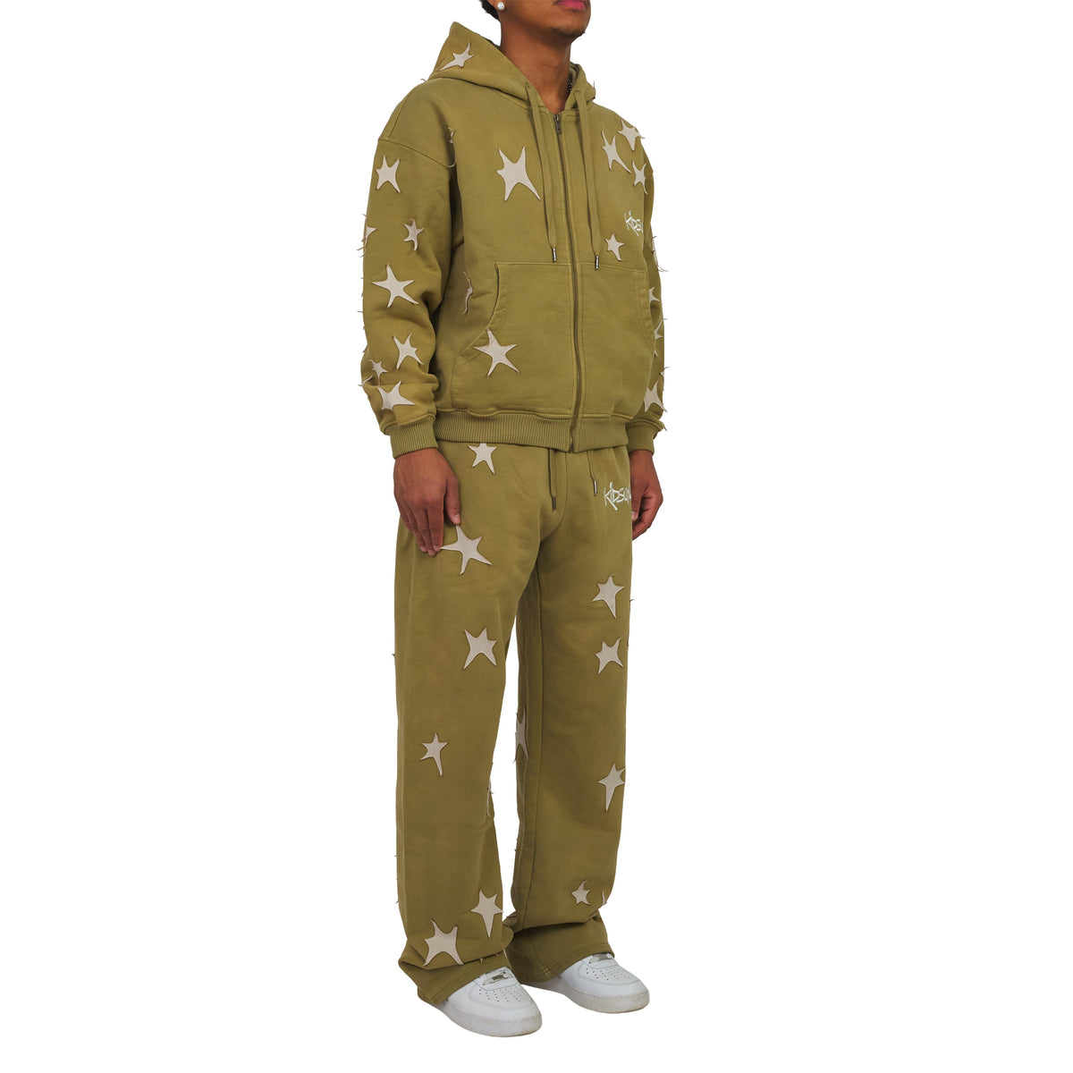 Patchwork Washed Hoodie | Green product image 5, provided for visual reference and product detail review