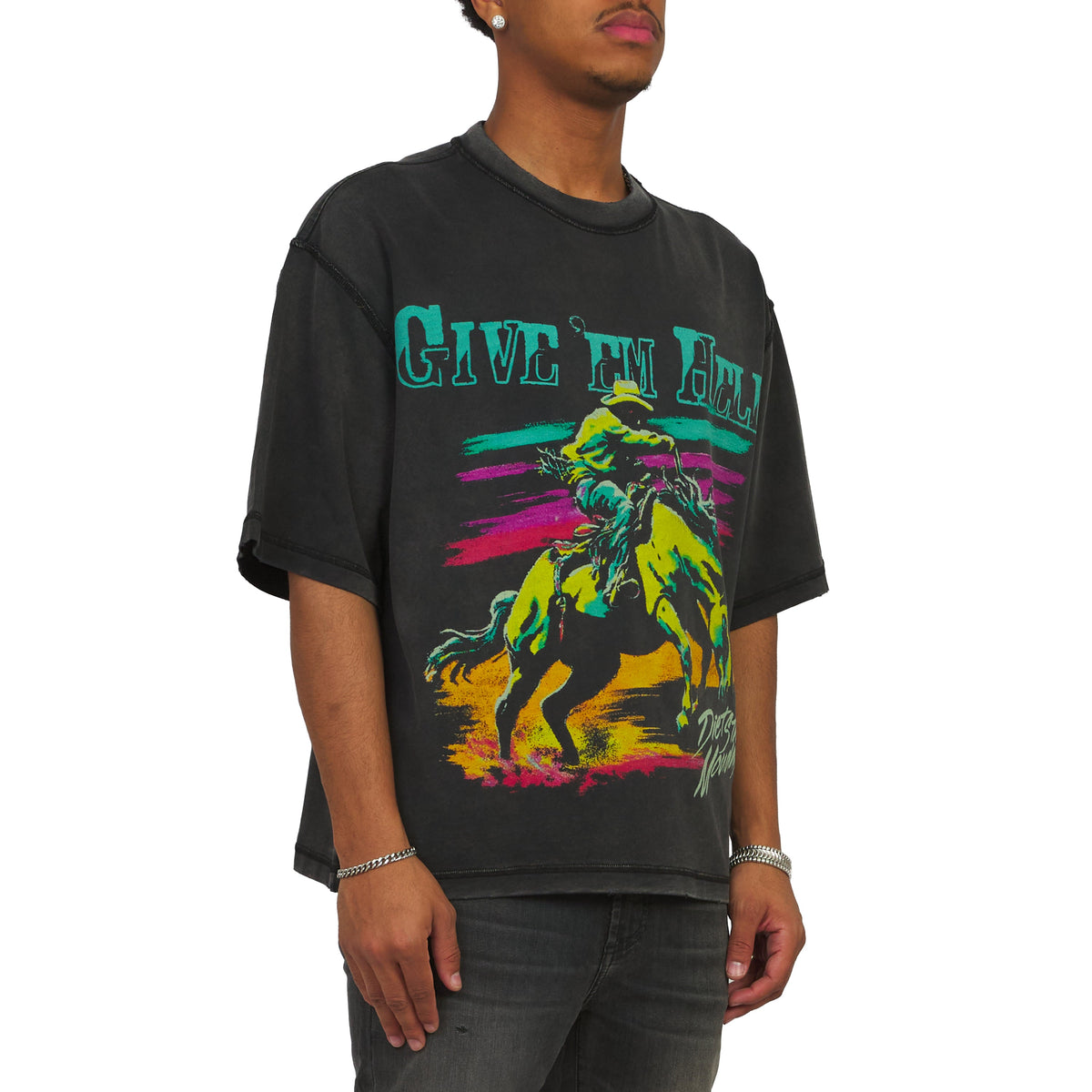 Give Em Hell T-Shirt | Vintage Black product image 2, provided for visual reference and product detail review