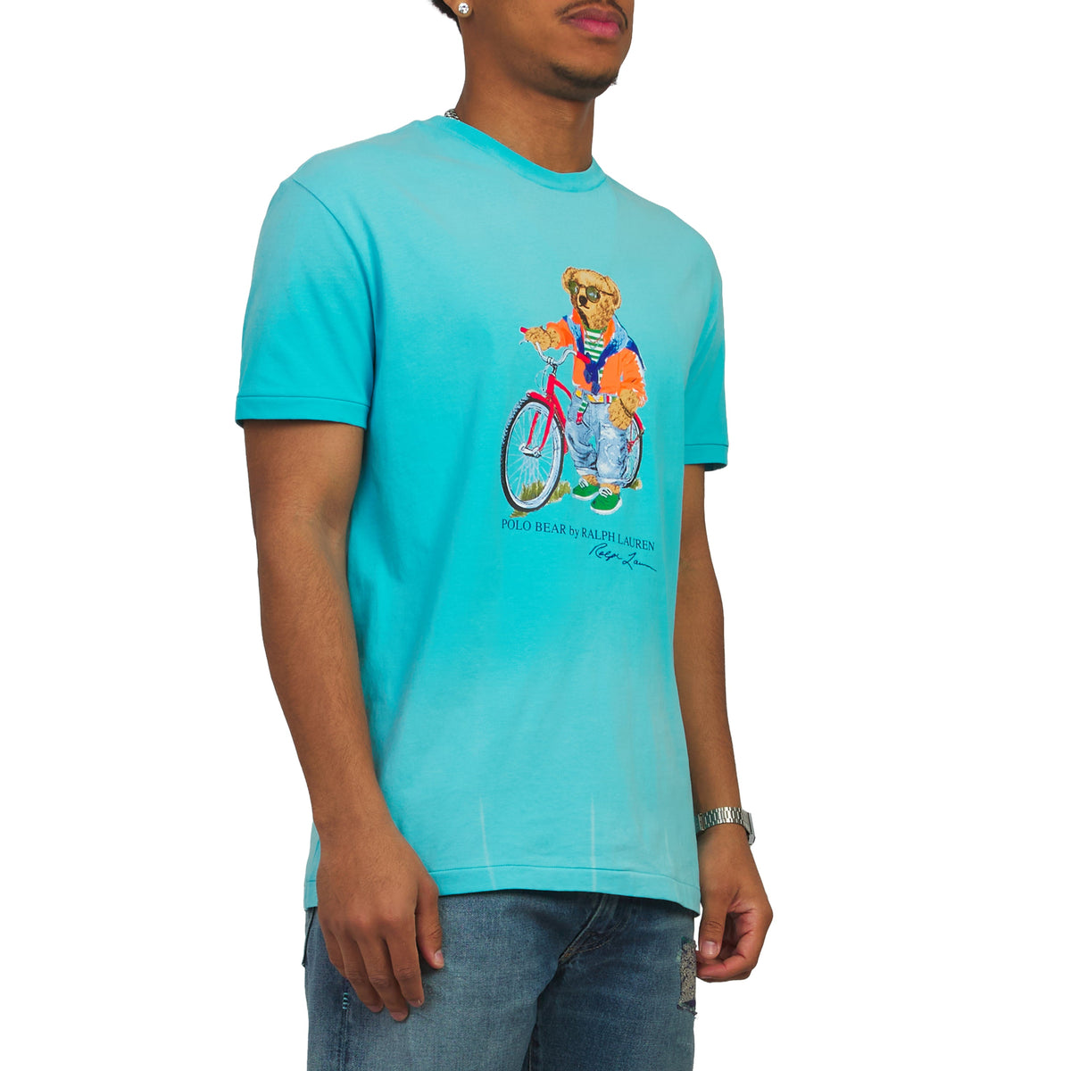 Summer Bear T-Shirt | Perfect Turquoise product image 2, provided for visual reference and product detail review
