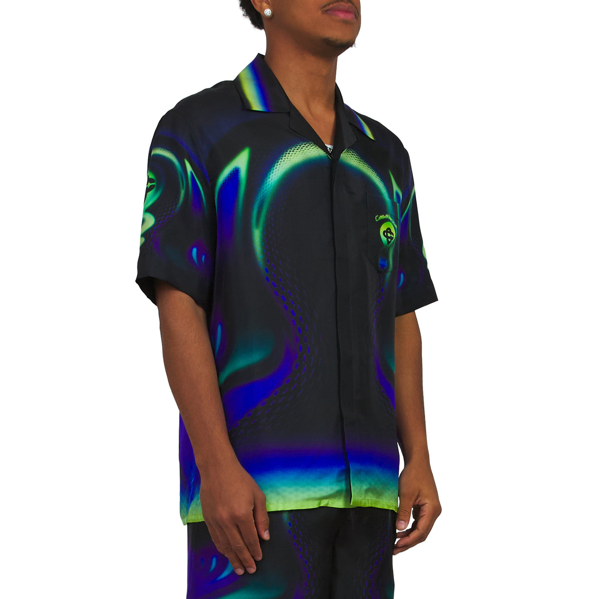 Sporchid Silk Shirt | Black product image 2, provided for visual reference and product detail review