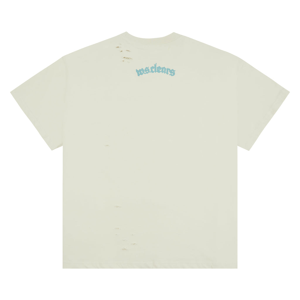 Patch Star Head T-Shirt | Ivory/Blue product image 6, provided for visual reference and product detail review