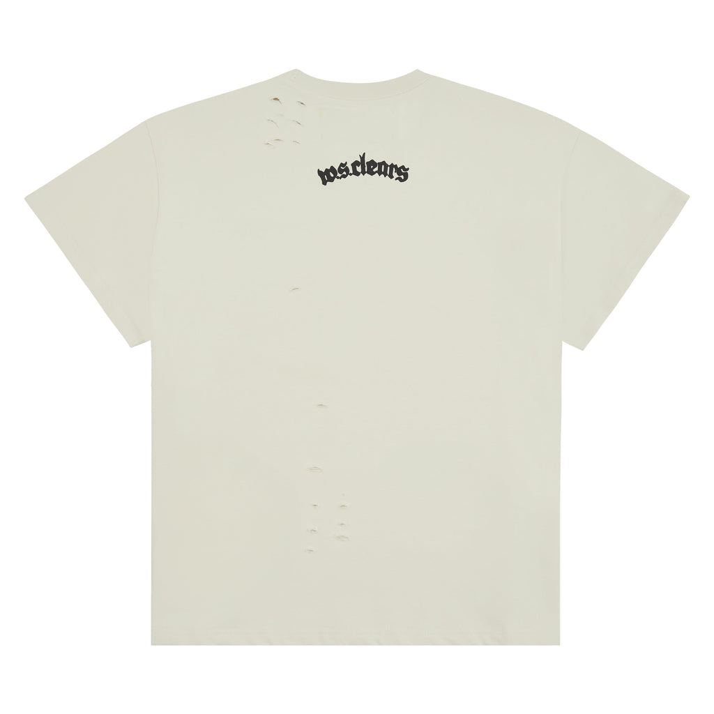 Patch Star Head T-Shirt | Ivory/Black product image 11, provided for visual reference and product detail review