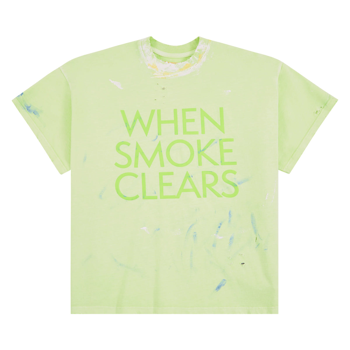 Paint Thrashed T-Shirt | Mint Green product image 1, provided for visual reference and product detail review