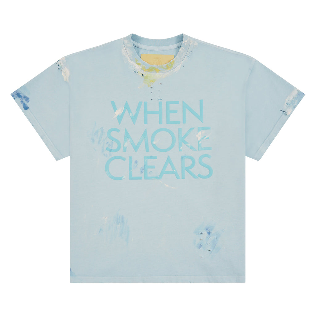 Paint Thrashed T-Shirt | Sky Blue product image 1, provided for visual reference and product detail review