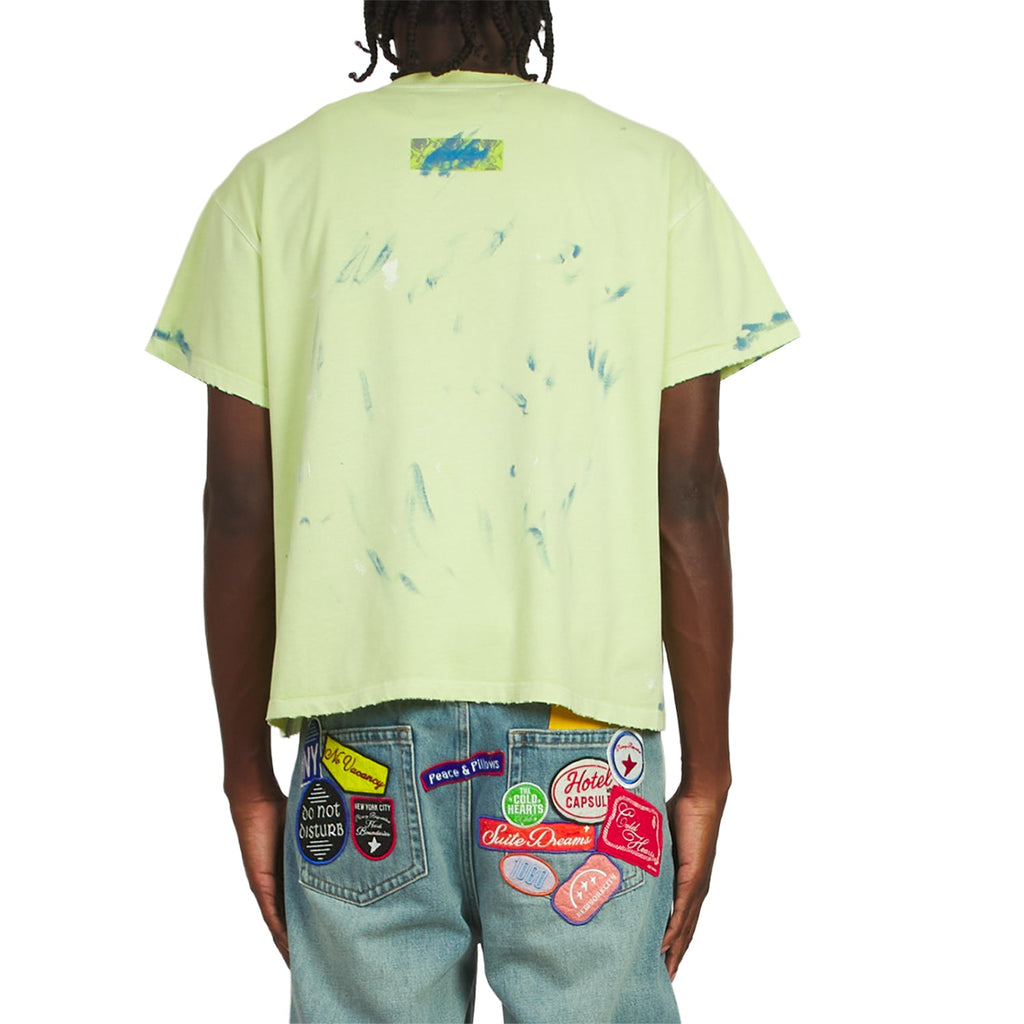 Paint Thrashed T-Shirt | Mint Green product image 4, provided for visual reference and product detail review