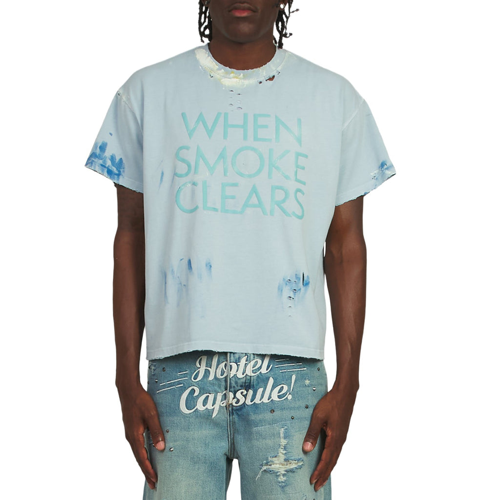 Paint Thrashed T-Shirt | Sky Blue product image 3, provided for visual reference and product detail review
