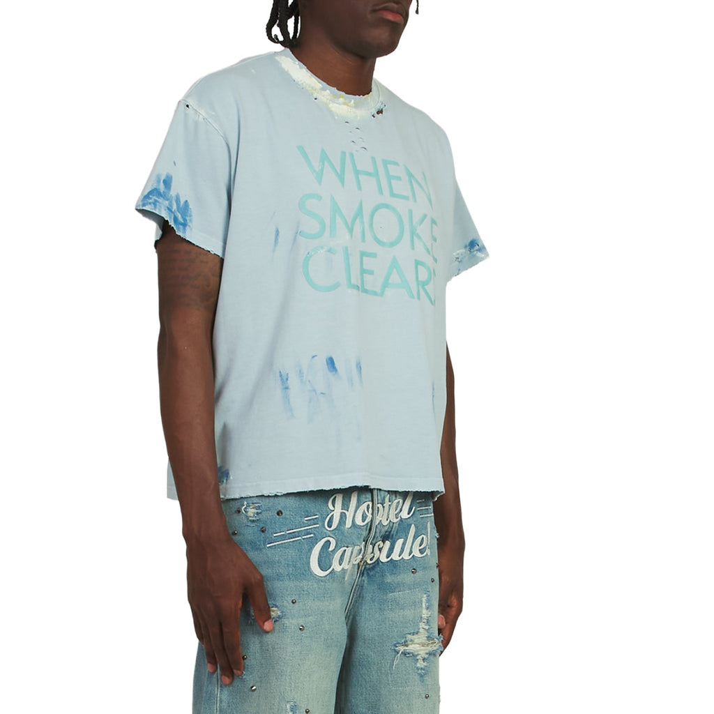 Paint Thrashed T-Shirt | Sky Blue product image 2, provided for visual reference and product detail review