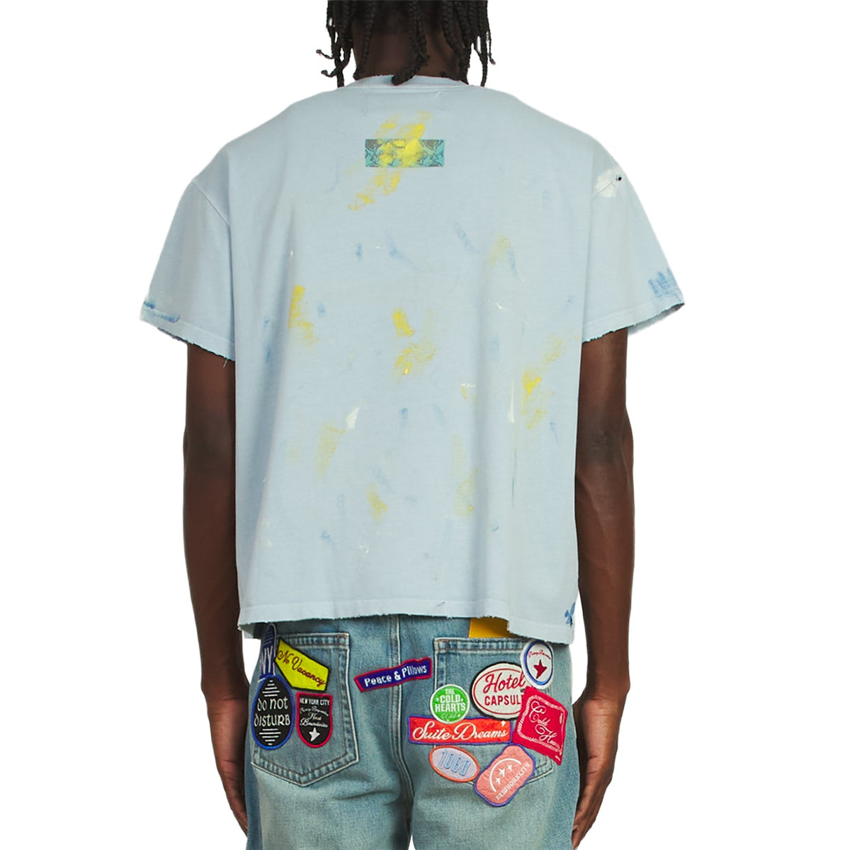 Paint Thrashed T-Shirt | Sky Blue product image 4, provided for visual reference and product detail review