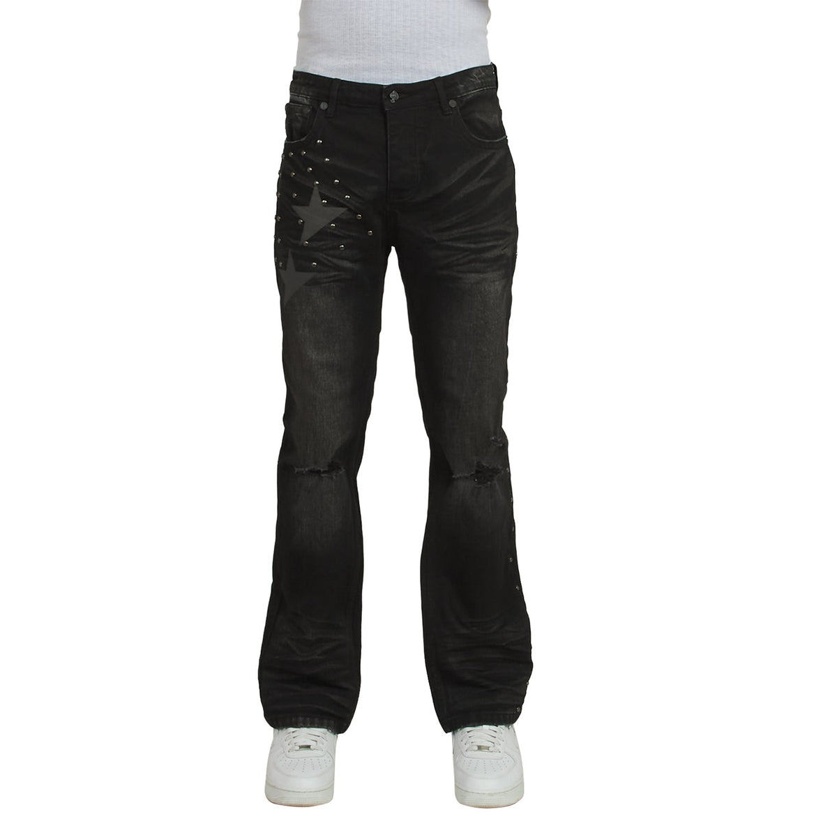 Stargaze Studded Denim | Black product image 3, provided for visual reference and product detail review