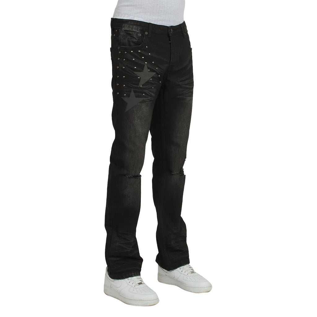 Stargaze Studded Denim | Black product image 2, provided for visual reference and product detail review