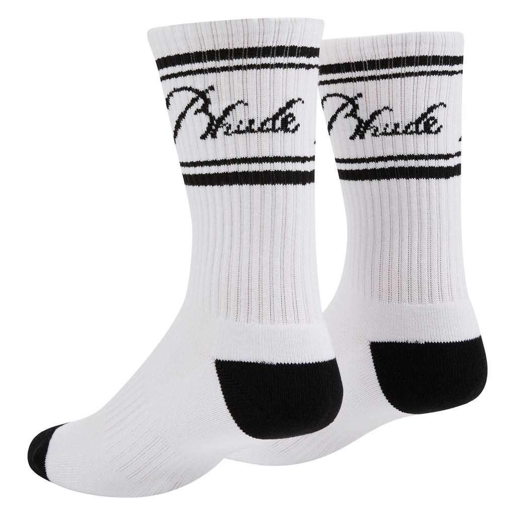 Contrast Script Logo Sock | White/Black product image 3, provided for visual reference and product detail review