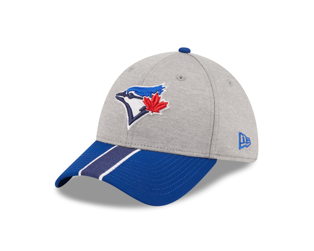 Toronto Blue Jays MLB New Era Men Navy 39Thirty Stripe E3 Stretch Fit Hat product image 1, provided for visual reference and