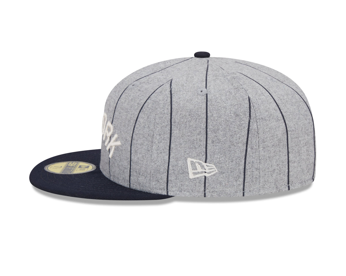 New York Yankees MLB New Era Men Grey 59Fifty Heather Pinstripe Fitted Hat product image 5, provided for visual reference